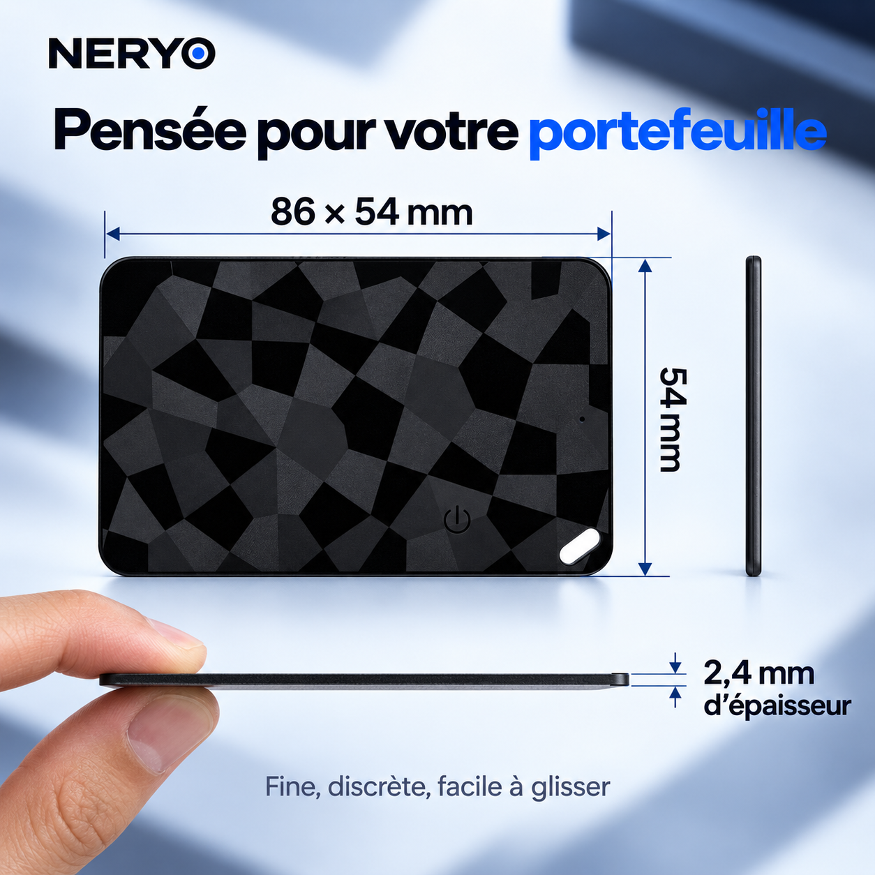 Dimensions de la carte NERYO One : 86 x 54 x 2,4 mm