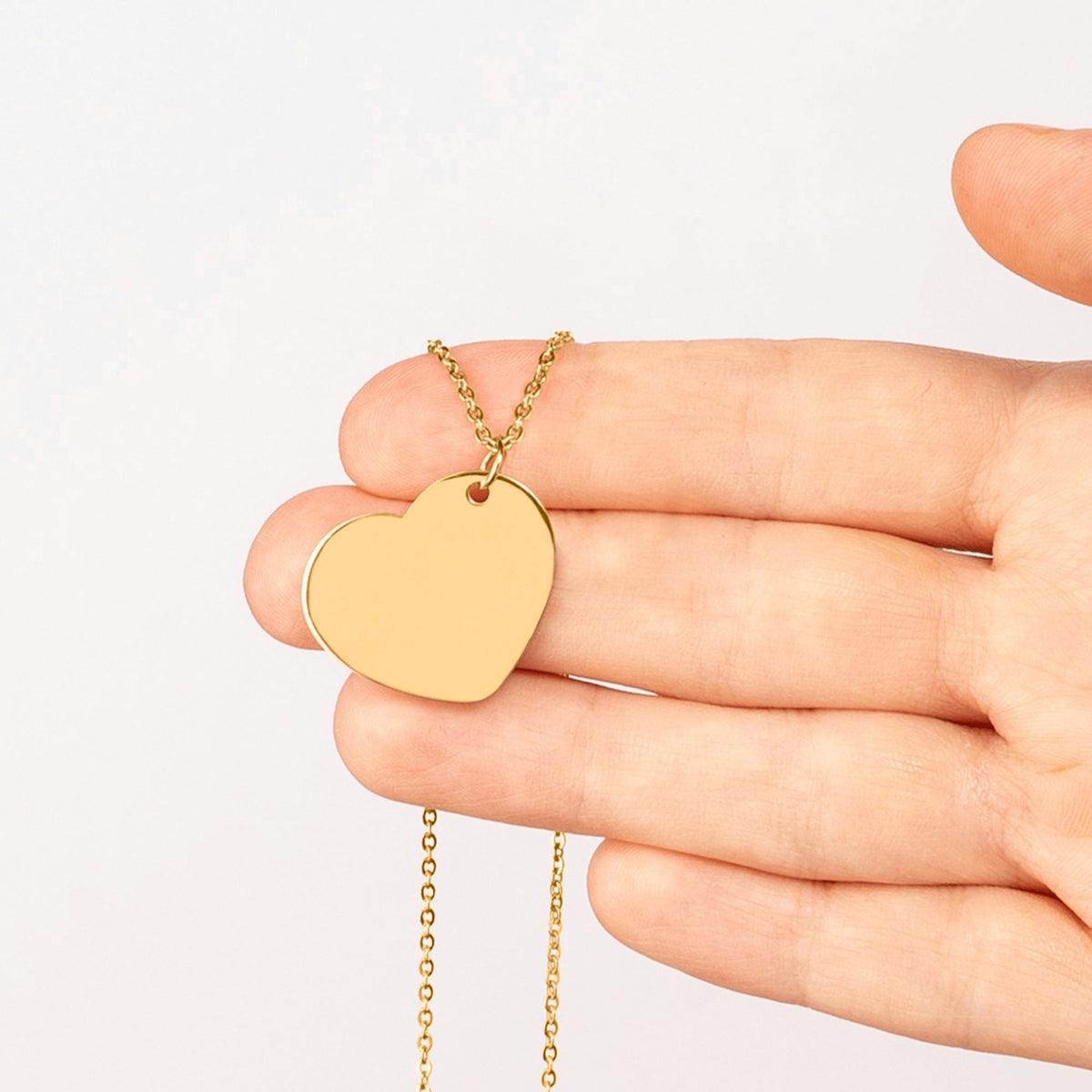 Collier Cœur Personnalisé - Gravure au Choix - Plaqué Or 18 Carats