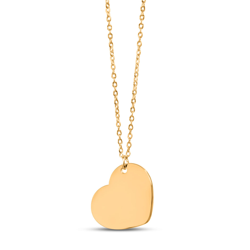 Collier Cœur Personnalisé - Gravure au Choix - Plaqué Or 18 Carats