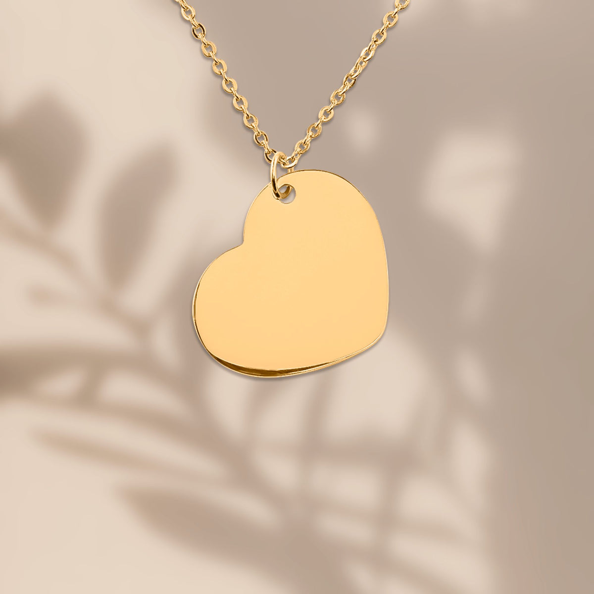 Collier Cœur Personnalisé - Gravure au Choix - Plaqué Or 18 Carats