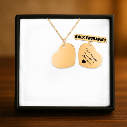 Collier Cœur Personnalisé - Gravure au Choix - Plaqué Or 18 Carats
